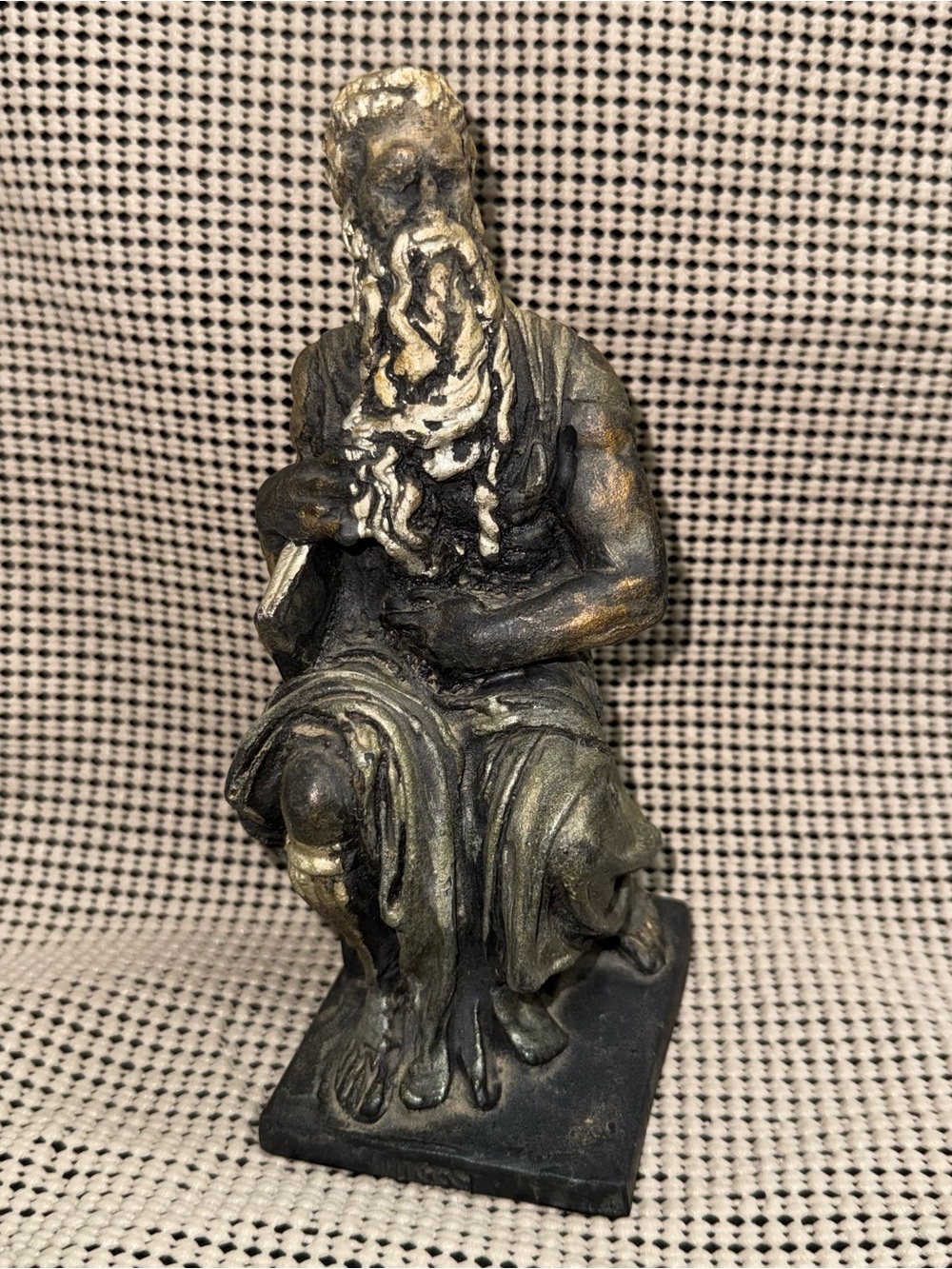 Moses Crafted From Coal Figurine